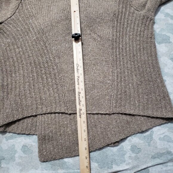 Ralph Lauren Cardigan Womens Medium Brown Open Front Long Sleeve - Picture 7 of 8